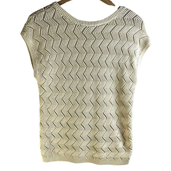 White House Black Market - Beige Knit Shirt - Size M - Picture 2 of 3